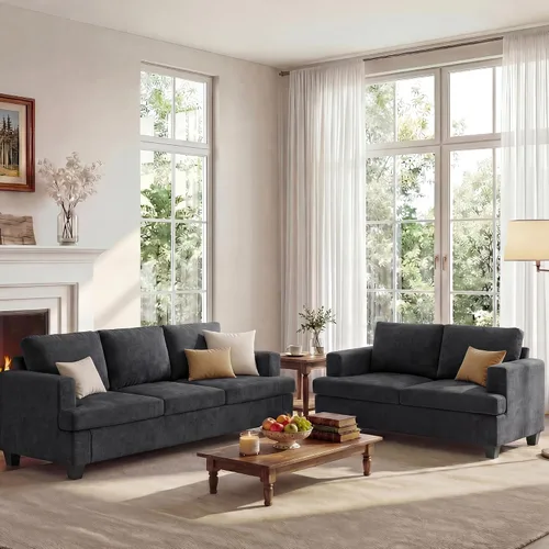 Vista 12 de Apicizon Cloud Couches Juegos de Muebles para Sala de Estar, Juego de Sofá Loveseat de 2 Plazas y Sofá de 3 Plazas para Dormitorio, Cómodo Sofá Cama