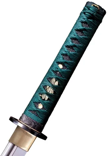 Vista 3 de Cold Steel - Espada japonesa de samurái libélula, de acero al carbono 1060, piel de raya, wakazashi