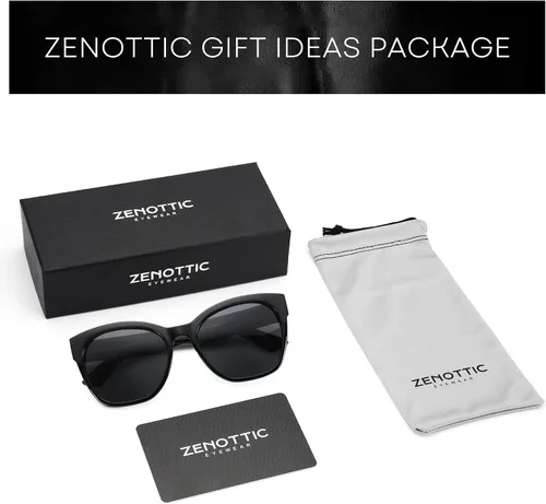 Vista 6 de ZENOTTIC Cateye - Gafas de sol polarizadas para mujer, gafas de sol de gran tamaño, protección UV400, estilo retro