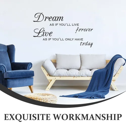 Vista 4 de EXCEART Calcomanías de pared para el hogar, 3 hojas de calcomanías motivacionales para pared, calcomanías de letras inglesas, eslogan de letras
