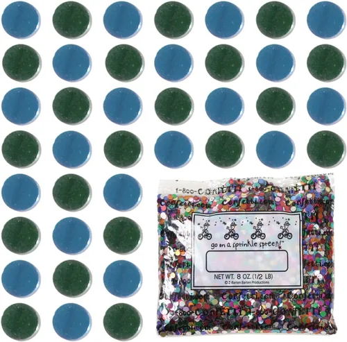 Vista 189 de Confetti Circle 1/4" Negro, Azul Marino Combo - 2 bolsas de media onza (1 oz) (8550/9971)