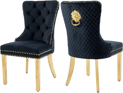 Vista 24 de KCC Juego de 2 sillas de comedor de terciopelo, sillas modernas copetudas Patas de acero inoxidable beige++ plata