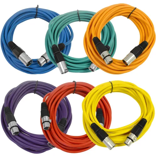 Vista 27 de SEISMIC AUDIO - SAXLX-2 - Paquete de 6 cables de conexión XLR macho a XLR hembra de 2 pies - Equilibrados - Cables de conexión de 2 pies