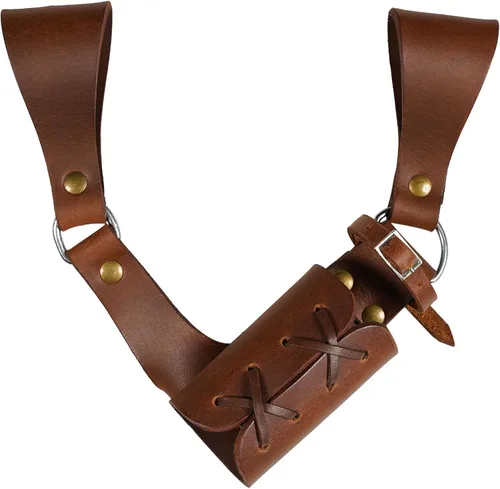 Vista 20 de Cinturón medieval con vaina para espada aventurero con soporte de cuero para espada universal, espada larga, cutlass