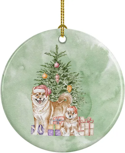 Vista 4 de Caroline's Treasures Bulldog, Bulldog inglés #2 y árbol de cerámica adorno colgante para árbol de Navidad, decoración colgante para el hogar