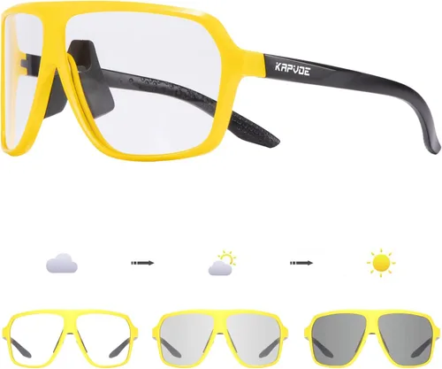 Vista 8 de KAPVOE Gafas de ciclismo fotocromáticas para hombres y mujeres, gafas de sol deportivas MTB para ciclismo, protección UV