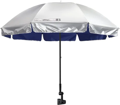 Vista 11 de Prospo Sombrilla para silla de playa con abrazadera ajustable universal, protección UV, sombrilla para exteriores, cochecitos, sillas de ruedas