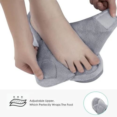 Vista 4 de Womens Adjustable Diabetic Slippers Memory Foam House Shoes Cozy Arch Support Orthotic Heel Cup Arthritis Edema Slippers Non Slip Rubber Sole Open