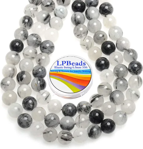Vista 17 de LPBeads 100 Cuentas de 8mm Cuentas Redondas Naturales de Chakra, Cuentas Sueltas de Piedra Preciosa Redondas para Hacer Joyas con Cordón Elástico