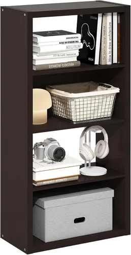 Vista 60 de Furinno LUDER - Estantería de libros, estantería moderna de 2 niveles, estantería abierta de 9 x 16 x 21, para sala de estar, dormitorio, oficina