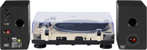 Vista 17 de Crosley KT100BT-CP - Sistema estéreo de tocadiscos Bluetooth con altavoces, champán