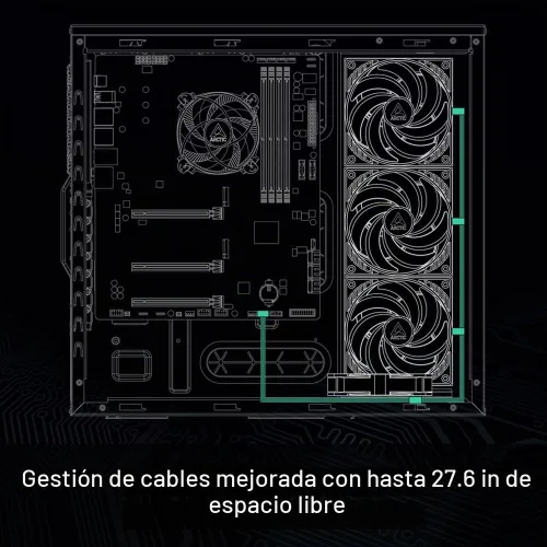 Vista 3 de Cable divisor para ventilador PWM de 4 pines ARCTIC - Cable de extensión PST para 4 ventiladores de caja, ventiladores de PC, cable divisor PWM
