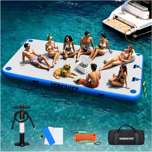 Vista 18 de Plataforma flotante inflable del muelle con la escalera suave Gris claro+negro