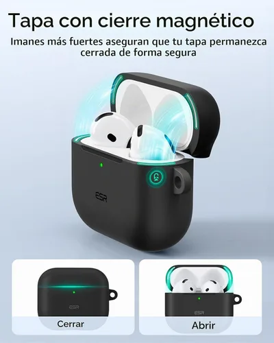 Vista 3 de ESR Funda para AirPods 4 (HaloLock), Compatible con Funda de AirPods de 4ª Generación (2024) (USB-C), Compatible con MagSafe, Cubierta de Protección