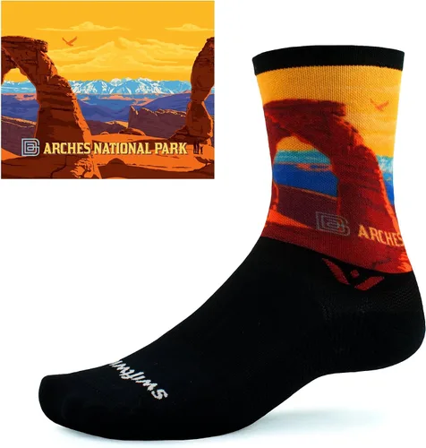 Vista 2 de Swiftwick Calcetines VISION SIX IMPRESSION Edición de Parques Nacionales, para correr, senderismo y ciclismo