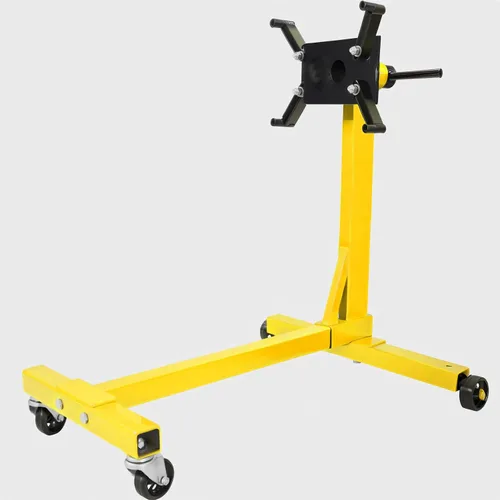 Vista 5 de YELLOW JACKET Soporte de motor, soporte de motor giratorio de 360 grados con brazos ajustables, ruedas giratorias, polipasto de reparación de motor