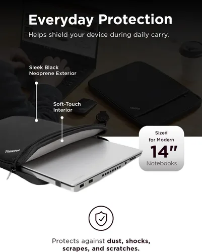 Vista 5 de Lenovo ThinkPad - Funda protectora delgada para laptop de 14 pulgadas, compatible con ThinkPad, MacBook Air y MacBook Pro, ligera, resistente a