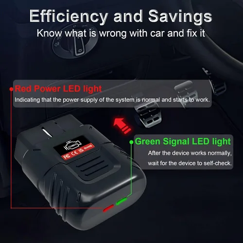 Vista 3 de Explorador OBD2 Bluetooth SinoTrack, herramienta de escaneo de diagnóstico para auto, lector de código inalámbrico, luz de control del motor