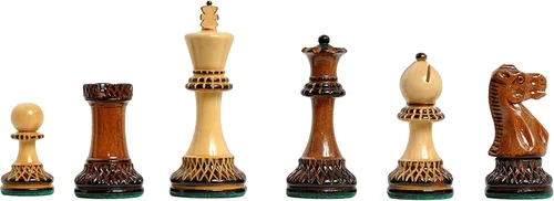 Vista 10 de Juego de ajedrez The Grandmaster - Solo piezas - 4.0" King (caoba dorada)