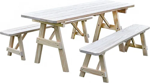 Vista 27 de Furniture Barn USA Pine - Mesa tradicional de 4 pies con 2 bancos, color negro