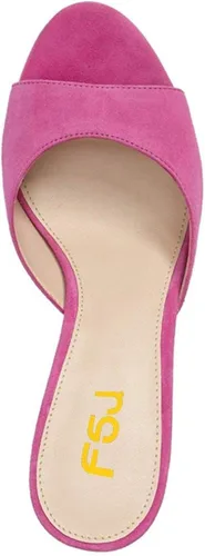 Vista 3 de FSJ Sandalias cómodas de tacón bajo para mujer con puntera abierta, sin cordones, para vestir de verano, 4-15 M de EE. UU