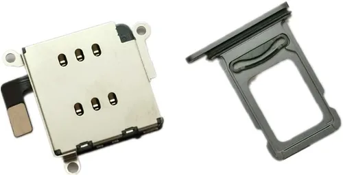 Vista 2 de YESUN Lector de tarjetas SIM dual Flex Cable con bandeja de tarjeta SIM Soporte Adaptador de ranura Reemplazo para iPhone 11 (negro)