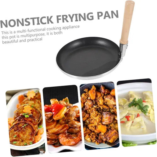 Vista 3 de Sartén de huevo antiadherente japonés Oyakodon Mini sartén para tortilla, sartén pequeña para huevos, práctica sartén de metal, mango de aislamiento