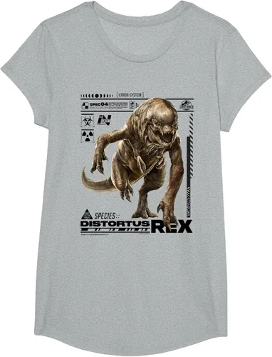 Vista 15 de Jurassic World Rebirth Distortus Rex Ingen Species File Camiseta Gris Oscuro