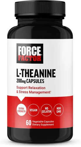 Vista 5 de Force Factor Suplemento de magnesio 500 mg 90 cápsulas y L teanina alivio del estrés, paquete de 60 cápsulas