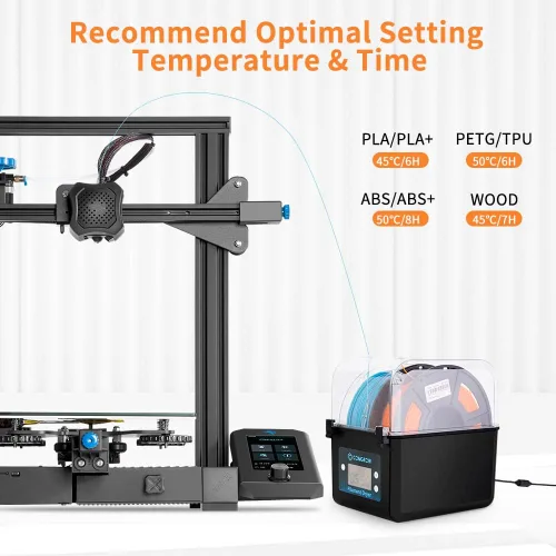 Vista 5 de Comgrow Secador de Filamento, Caja de Secado de Filamento Mejorada, Deshidratador de Filamento 3D de Gran Capacidad para 2KG de Filamento