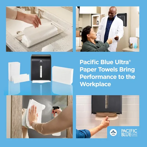 Vista 9 de Toallas de papel Pacific Blue Ultra Bigfold recicladas de GP PRO (Georgia-Pacific), 33587, 220 toallas de papel por paquete, 10 paquetes por caja