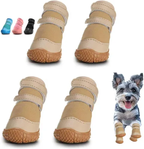 Vista 7 de Zapatos para perros pequeños, botas y protectores de patas para pavimento caliente, nieve de invierno, botas antideslizantes para suelos de madera