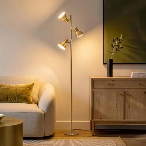 Vista 3 de Brightech Ethan - Lámpara de pie regulable para lectura de dormitorio y decoración de sala de estar, moderna lámpara LED de árbol alto para oficinas