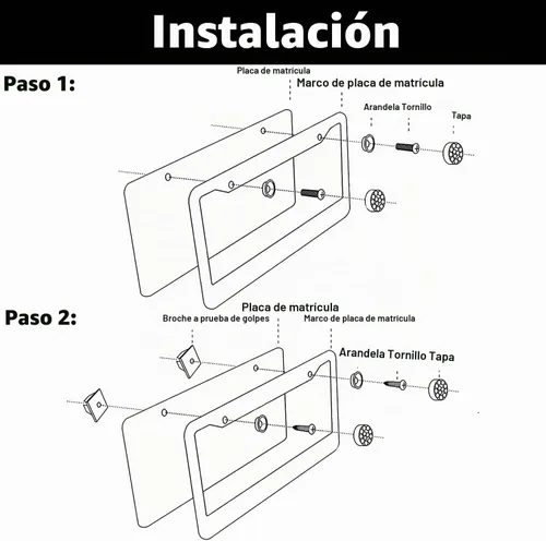 Vista 4 de Paquete de 2 marcos de matrícula de aleación de aluminio de montaña universales a prueba de óxido de EE. UU., ajuste resistente a la intemperie