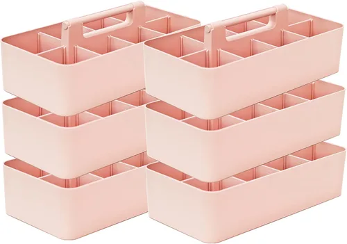 Vista 40 de Cesta grande portátil, divisores DIY, 8 compartimentos, organizador para suministros escolares, de oficina, para el hogar y negocios, cesta portátil
