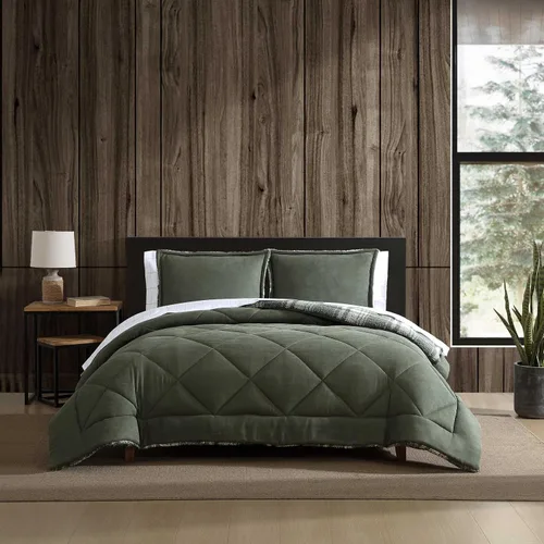 Vista 23 de Eddie Bauer - Juego de edredón twin, ropa de cama reversible a cuadros con funda a juego, peso medio para uso durante todo el año, artículos Aliso