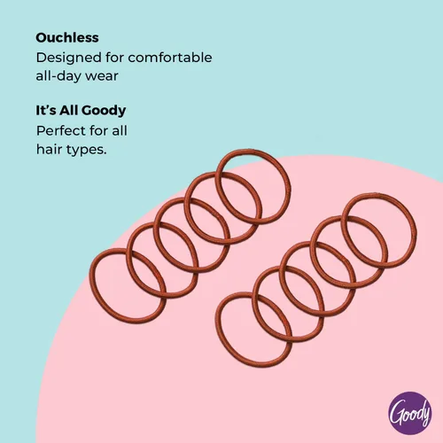Vista 3 de Goody Ouchless - Elásticos para el cabello, sin tirones, sin roturas, sujeción sin enredos para cabello grueso, rizado, rizado y texturizado, 10