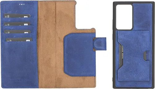 Vista 161 de Venito Florence - Funda de piel compatible con Samsung Galaxy S9, extra segura con bloqueo RFID, cartera desmontable para teléfono (gris decolorado)