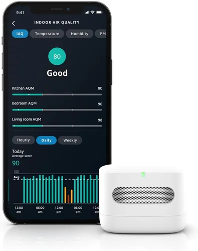 Vista 2 de Amazon Smart Air Quality Monitor - Conoce la calidad del aire, Compatible con Alexa
