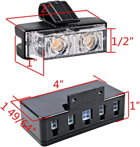 Vista 6 de Corp Set de advertencia de emergencia ámbar de seguridad de 51 pulgadas 96-LED estroboscópica barra de luz en la azotea con 4 piezas ultra fina de 4