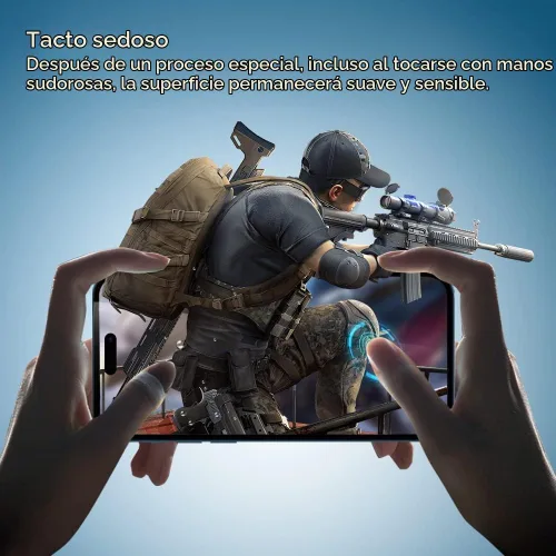 Vista 4 de PERFECTSIGHT Protector de pantalla antiluz azul diseñado para iPhone 14 Pro 2022 de 6.1 pulgadas, paquete de 2 vidrios templados con bloqueo de luz