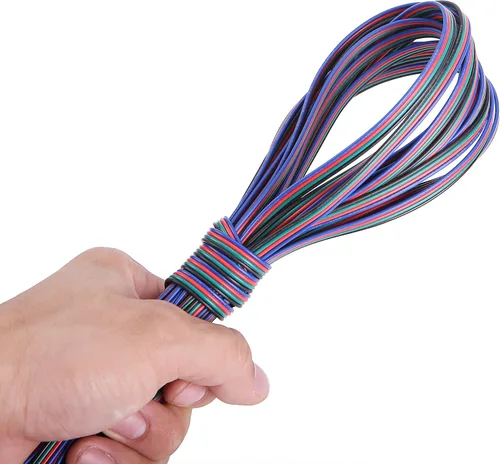 Vista 7 de C-able Cable de extensión de cable RGB de 4 pines de 100 pies (100.1 ft) 22 AWG con carrete, luces LED, tira de cables de extensión para 5050 3528