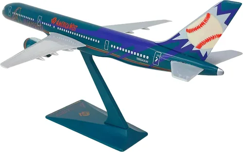 Vista 2 de América Occidental "D de espalda" Boeing 757 – 200 Modelo de avión miniatura Snap Fit Kit 1: 200 parte # abo-75720h-600