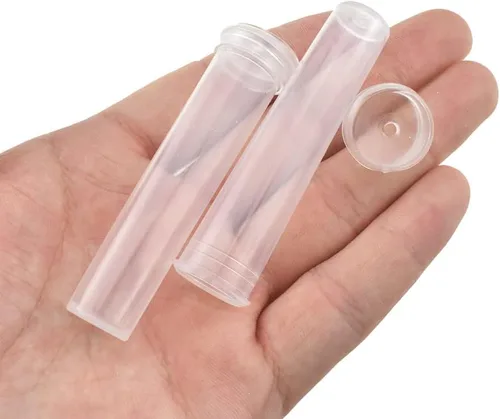Vista 8 de HAHIYO 35 tubos de agua florales de plástico verde de 2.8 x 0.5 pulgadas con tallo largo y tapas de silicona, viales de flores para plantas
