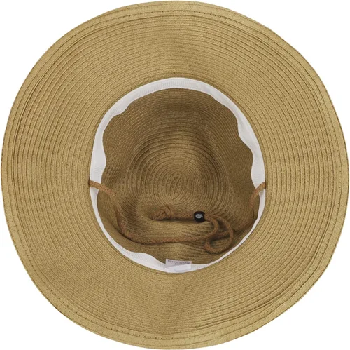 Vista 4 de Sombrero de paja plegable para hombre, gorra de playa, sombrero de sol, ala grande, correa ajustable para la barbilla