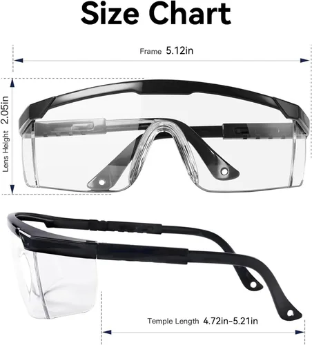 Vista 4 de Lentes de seguridad para gafas de protección y protección contra salpicadura de escombros tipo googles para laboratorio de trabajo
