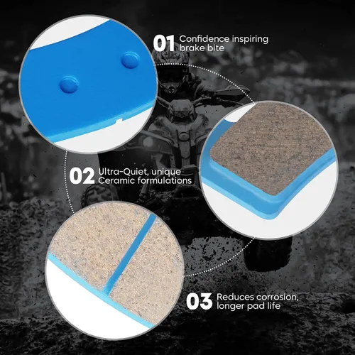 Vista 2 de Kit de pastillas de freno de cerámica 2206025 delanteras y traseras compatibles con Polaris RZR 900/RZR-S 900 2015-2021, RZR 1000 2017-2020