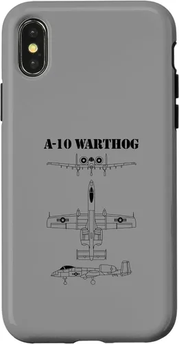 Vista 4 de iPhone 15 Vintage A-10 Warthog Avión Esquema en caja negra