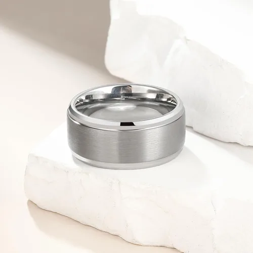 Vista 3 de King Will - Anillo de tungsteno básico para hombre, de 1564, 932, 516, 2364 y 2564 de pulgada, con acabado cepillado mate, ideal como anillo