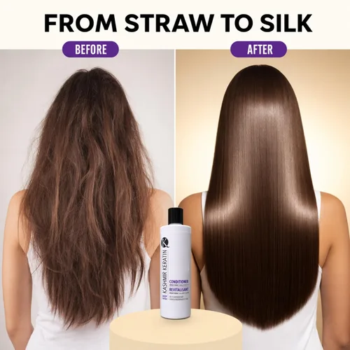 Vista 3 de Kashmir Keratin Acondicionador profundo para cabello graso y dañado sin sulfatos y parabenos (8 onzas líquidas)